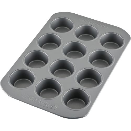 Farberware Bakeware Nonstick Muffin Pan, 12-Cup, Cupcake Baking Pan, Gray ‼️mild stains‼️