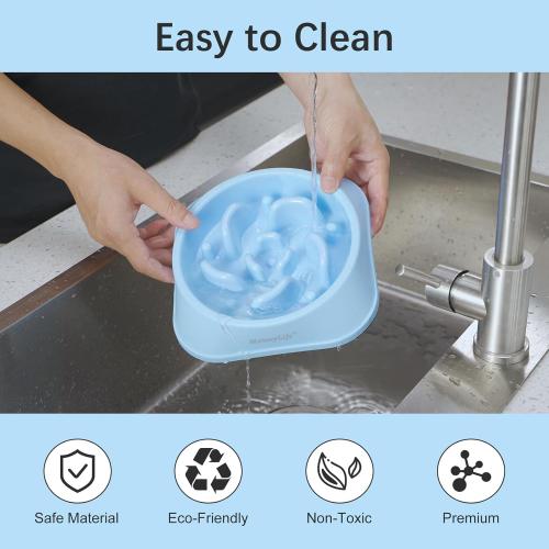 MateeyLife Slow Feeder Dog Bowls 2PCS, Anti-Choking Puzzle Dog Food Bowls, Anti-Slip Interactive Feeding Slow Down Eating, Bloat Stop Maze Dishes for Medium Breeds