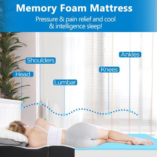 Folding Mattress Queen Size, 3 inch Tri-fold Memory Foam Mattress Topper with Washable Cover,Foldable Mattress Topper for Camping,Road Trip,Guest