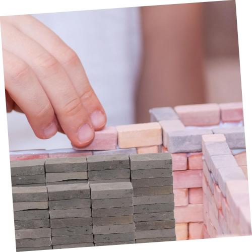 Kisangel 40pcs Miniature Brick Landscape Decor for Aquatic Turtle Tanks DIY Mini Wall Bricks for Miniature Dollhouse Scene Building for Garden Landscaping