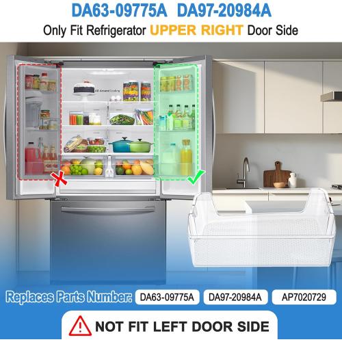 Upgraded DA63-09775A DA97-20984A Refrigerator Door Bin Compatible with samsung Refrigerator Door Shelf-RIGHT Samsung Refrigerator Door Bin RF27T5201SR, RF28T5001SR, RF27T5241SR, RF28T5021SR Shelves