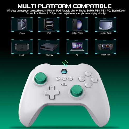 arVin Mobile Gaming Controller for Android, iPhone, iOS, PC, Switch, PS4, Wireless Gamepad with Hall Effect Sensing Joystick/Turbo/Macro Programming/6-Axis Gyro/Motor/Remote Play/Xbox Cloud Game/Steam
