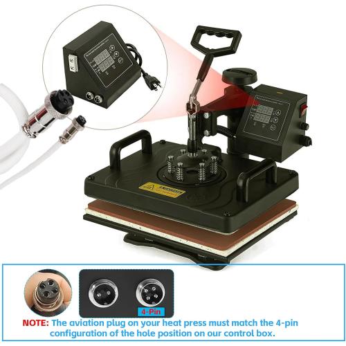 FelRelWel K Type Heat Press Control Box,Replacement Parts for 15x15 Heat Press,Temperature Time Dual Display,Heat Press Machine Control Box for T Shirts、Short、Mug、Cup,1400W,Pre-Purchase Consultation