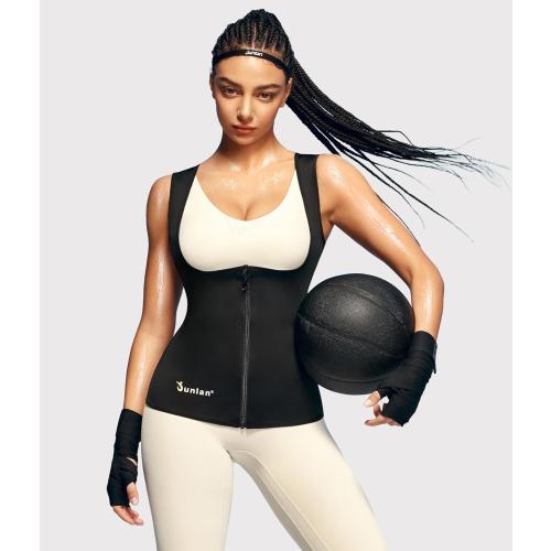 Junlan Sauna Suit for Women Waist Trainer Vest for Women Sweat Tank Top Shaper for Women with Zipper