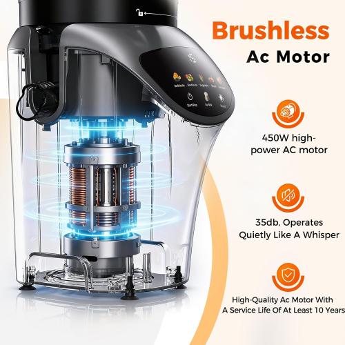 Juicer Machines with 6.5 Large Chute,4-in-1 Cold Press Juicer for Whole Vegetables Fruits,AC Motor,120oz Large Capacity, Makes Juice,Nut Milk & Sorbet,Premium Gray,Easy to Clean.(Advanced Space Gray)