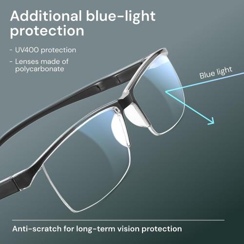 Gaoye 6 pack 2.75 Executive Style Reading Glasses Men - Durable Readers with Blue Light Filtering- Comfortable Fit with TR90 Frames
