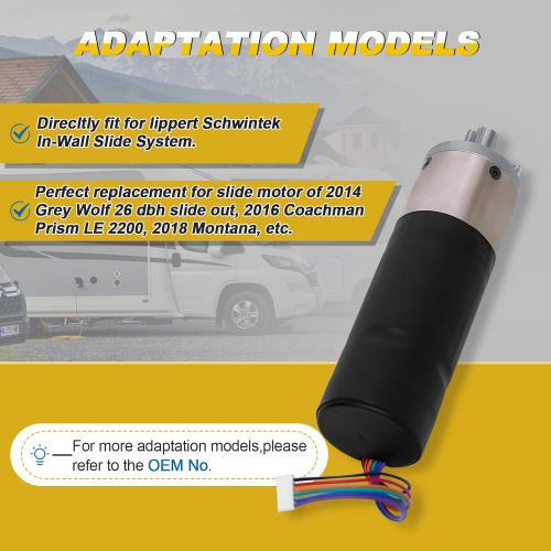 236575, RV in-Wall Slide-Out Motor Compatible with Lippert Schwintek in-Wall Slide System, IG-42 10mm Motor Assembly, Slide Motor for Travel Trailer and Camper | 300:1 High Torque Gear Ratio, 12V
