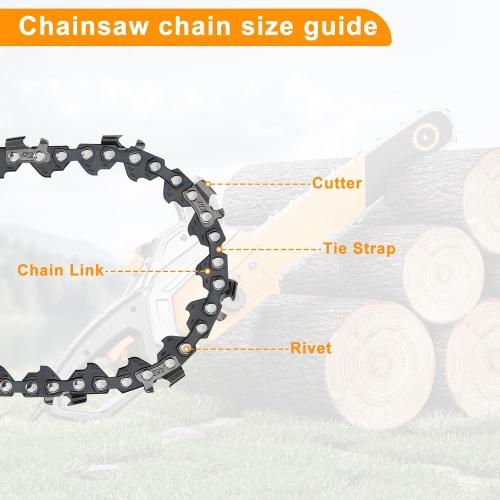 6-Pack Mini Chainsaw Chain 6-Inch: 1/4 LP Pitch, 0.043 Gauge, 37 Drive Links - Durable Replacement Chains for Cordless Electric Portable Chainsaws - Manganese Steel for Tree & Wood Cutting