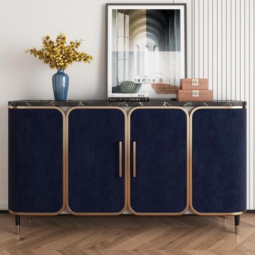 YENHOME Self Adhesive Blue Felt Fabric Wallpaper Peel and Stick  Blue Felt Wallpaper for Bedroom Walls Vintage Fabric Peel Stick Wall Paper Contact Paper Velvet Flocking Liner Removable