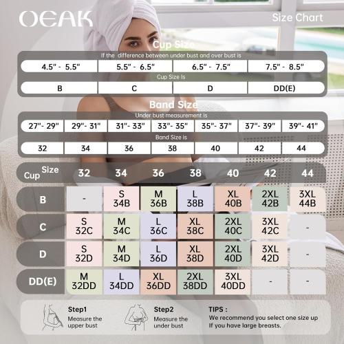 Size L OEAK Women Comfortable Push Up Bras Wireless Seamless Full Coverage Bralette Buttery Soft Everyday Tshirt Bra Convertible Bra