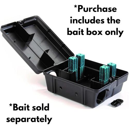 6pack Outpost Rat Bait Station | Single Station Targets Small Mice Up to Large Rats | Position Horizontal or Vertical | Made in USA
