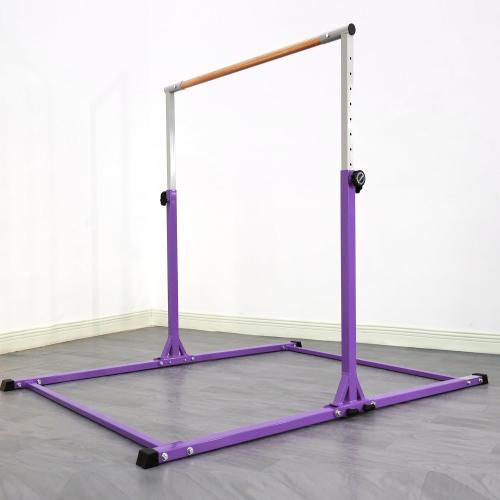 Kids Gymnastics Bar, Foldable Horizontal bar with Unique Arched Base for Home Training,Adjustable Height 35 to 59 for Kids Ages 3-18, 400 LBS Capacity,No Slip Rubber Feet Indoor Outdoors