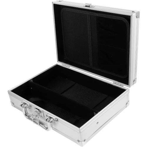 minkissy Aluminum Briefcase Tool Storage Box Lightweight Portable Multi-functional Aluminum Alloy Toolbox with Lock for Travel Work and Cosmetic Organization