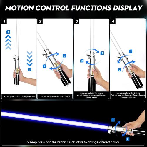 Pixel Dueling Lightsaber, Motion Control 39 Sets Sound Effects and 12 Colors Change, Smooth Swing Metal Handle Light Saber for Adults, Boys Cosplay Gifts (Pixel)