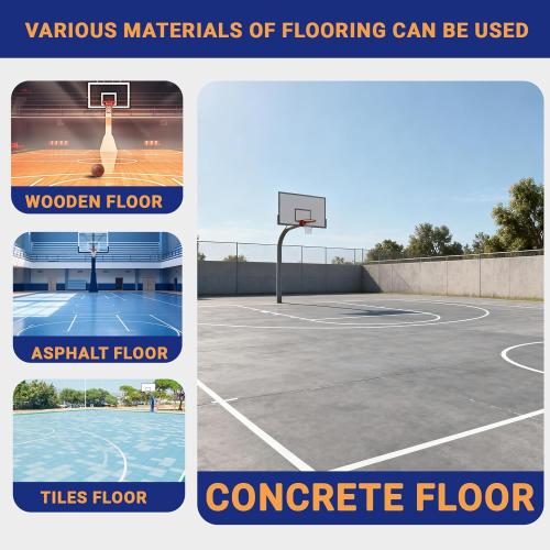 Reusable Basketball Court Stencil Kit for Concrete, Basketball Court Marking Kit, Plastic Material, Sun-Resistant NOT Paper Board, Durable,Reusable, Can be Used More Than 20 Times (Half Court)