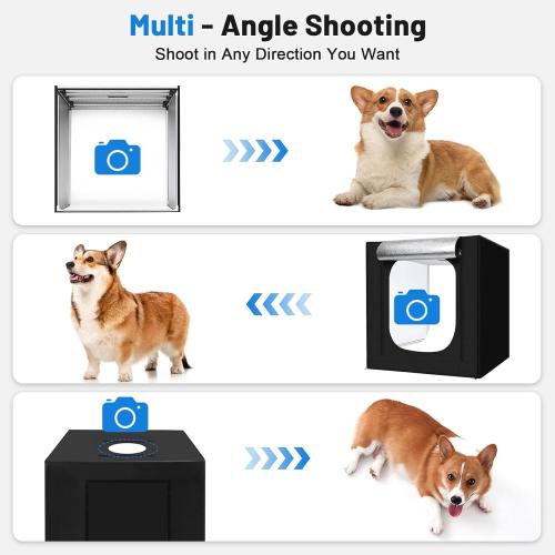 32x32 Inch Photo Studio Photo Light Box for Photography, 405 LED Large Lightbox with 3 Light Panel Stepless Dimming and Soft Light Cloth Professional Photo Background Shooting Tents