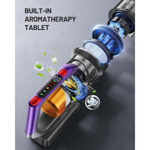 Cordless Vacuum Cleaner, 550W/45KPA Self-Standing Vacuum Cleaners for Home, Max 60Mins Anti-Tangle Stick Vacuum with Aromatherapy, Dual-Handheld Lightweight Vacuum for Pet Hair, Carpets, Hardwood