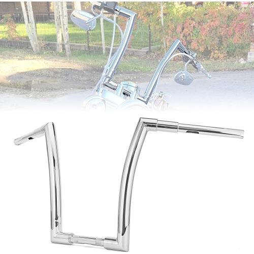 Wsays 12 Rise Ape Hanger Handlebar 1.5 inch Fat Bar Chrome Compatible with Harley Sportster XL 883 1200 Dyna Softail and Road King 1994-2022 and Road Glide 1998-2013 Models