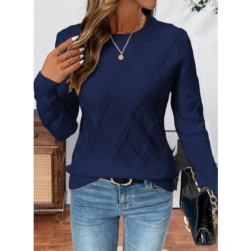 SHEWIN Womens Sweaters Crewneck Cable Knit Sweater Long Sleeve Fall Tops for Women 2025