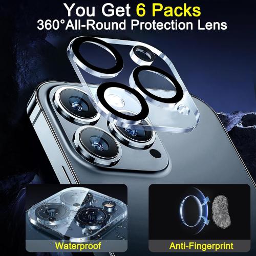 Ferilinso 6 Pack Camera Lens Protector for iPhone 16 Pro Max/iPhone 16 Pro [Phone Case Friendly], Accessories Camera Screen Protector Tempered Glass