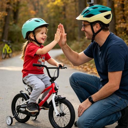 WinHope Kids Bike with Headlight, 12-20 Inch Pedal Bike for 2-12 Boys Girls | Steel Frame with Training Wheels Water Bottle | Dual Brake for Summer Outdoor Riding | Birthday Gift for Toddlers