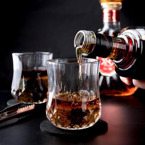 Fathers Day Anniversary Birthday Gifts for Men Him Dad Husband, White Elephant Gifts for Adults, Whiskey Glasses Set of 2 with Chilling Rocks, Bourbon Whiskey Stones Gifts for Men Wooden Box