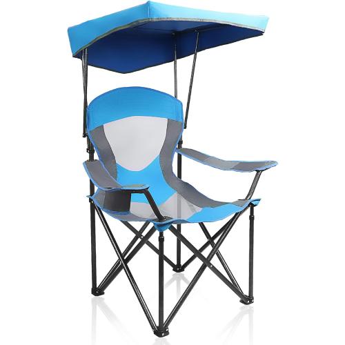 ALPHA CAMP Heavy Duty Canopy Lounge Chair Sunshade Hiking Travel Chair with Cup Holder