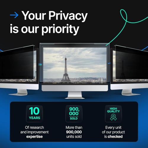 VINTEZ Acrylic 24 Inch Computer Privacy Screen Filter Compatible with 24 inch iMac (2021, 2022, 2023, 2024, M1, M3, M4) - 21.5 x 12.6 (547 x 320mm) - Monitor Frame Hanging Type