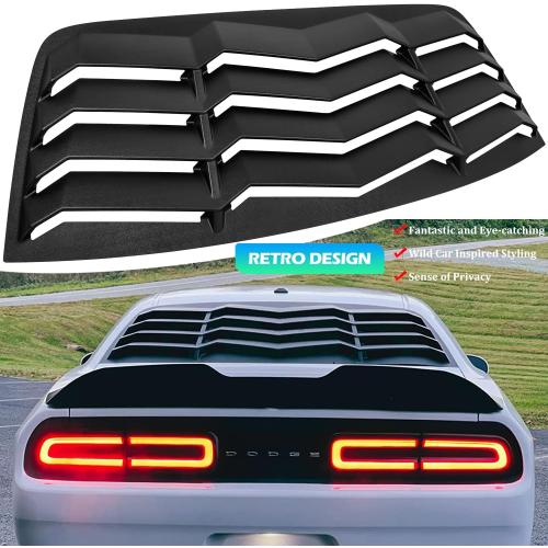 Bonbo Rear Window Louver Fits for Dodge Challenger 2008-2022 2023 in GT Lambo Style Custom Fit Windshield Sun Shade Cover ABS (Matte Black)