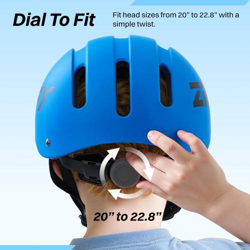 ZIFFY Kids/Toddler Bike Helmet, Adjustable, Lightweight, Safety Certified Scooter Helmet for Boys & Girls with Washable Inner Lining, 2 Sizes, 4 Colors – Fits Toddlers to Youth by Jova