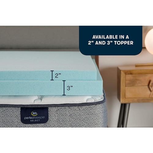 Serta ThermaGel Cooling, Pressure-Relieving Memory Foam Mattress Topper, 3 Inch, King, Made in The USA