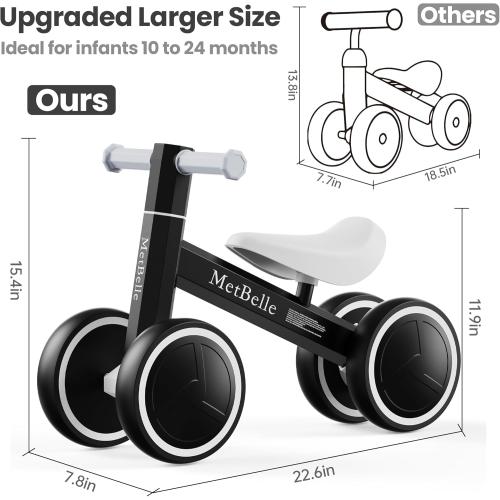 Size 12 Toddler Balance Bike 2 Year Old,12”No Pedal Kids Indoor Outdoor Toy Bike 2-5 Years Old with Tool-Free Adjustments Seat, Lightweight First Bike Gift for 2-3 Boys Girls