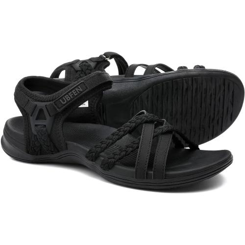 UBFEN Womens Hiking Comfort Sport Sandals Beach Vacation Camping Casual Sport Sandals with Adjustable Straps and Arch Support