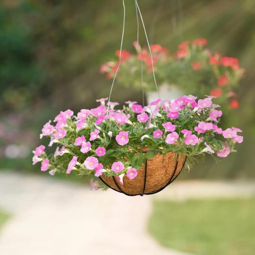 Halatool 4PCS 14 Inch Coconut Liners for Planters Round Hanging Basket Liners 100% Natural Replacement Coconut Fiber Liner for Garden Flower Pot Vegetables Herbs