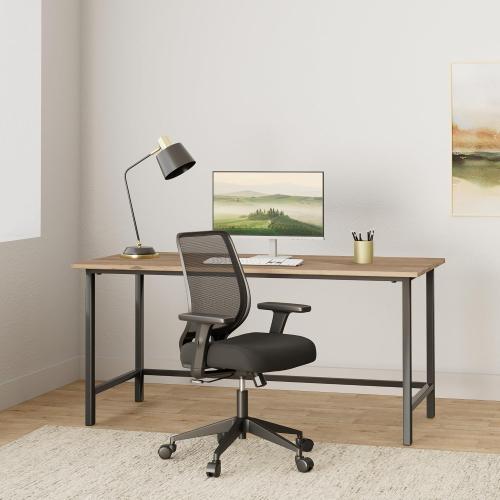 Ergonomic Office Chair Home Mesh Desk Chair with Adjustable Arms - Mid Back Computer Chairs for Adults - Swivel Task Chair Comfortable for Home Office (Black)