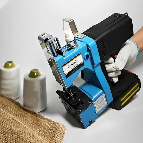 Bag Sewing Machine-Portable Battery Handheld Cordless Bag Sewing Machine,Automatic Bag Stitcher With Thread for Burlap Sack, Canvas,Feed Sacks,Rice Bags,Jute Bags,Seed Bags(Machine 1 battery)-Blue