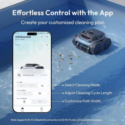 700 C10 Pool Cleaner Robot, Cordless Pool Vacuum w/Superior Suction, Triple Motors, Smart Navigation, APP Control Wall/Waterline, 140-Min Runtime for Inground Pools up to 861 Sq.Ft (Space Grey)