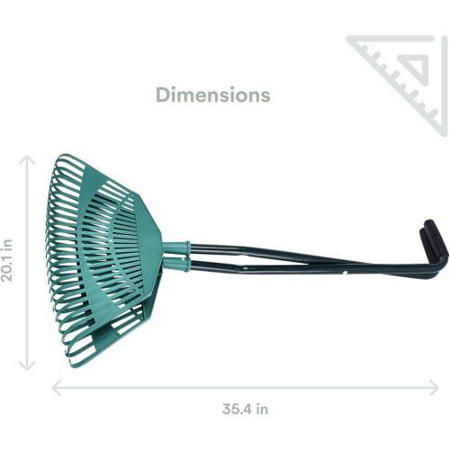 2wayz | Garden Leaf Grabber - Leaf Picker Removal Tools - Garden Leaf Scoops - Leaves Collector with Curved Claws - Strong Steel Handles - Lawn Rake Tool - 35'' x 20'' (Green)