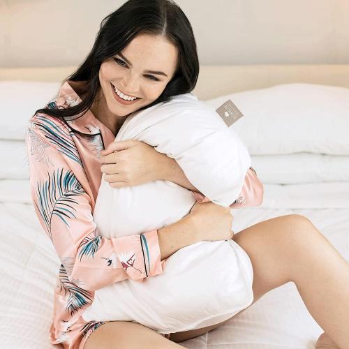 DOWNLITE Flat & Soft Down Pillow – Hypoallergenic Premium Down (Not Feathers) – Standard Size, 20 x 26