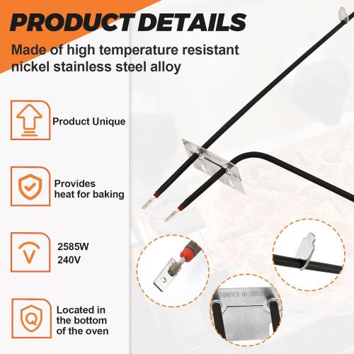 【2026 UPGRADED】7406P428-60 W10310271 Oven Heating Element 2026 UPGRADE Fit for Maytag Kenmore Whirlpool Range Ovens Replace 74004107 W10310271 WP7406P428-60VP Lower Bake Element by Beaquicy