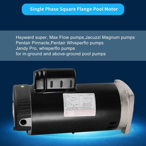 B2854 Pool Pump Motor,1.5HP pool pump motor, 3450 RPM, 56Y Frame,115V/230V PSC Motor w/1.1 Service Factor,Compatible with Century, Smith & Major Pool/SPA Systems,Square Flange Pool Motor
