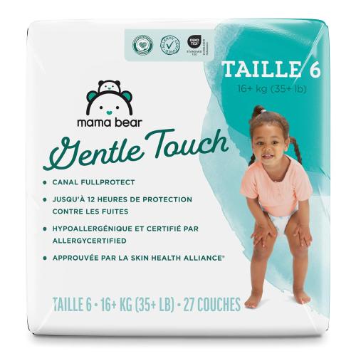 Amazon Brand - Mama Bear Gentle Touch Baby Diapers, Size 6, 27 Count, Disposable, Leak Protection, Stretchy Waistband, Wetness Indicator