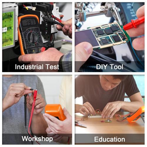 Digital Multimeter Voltmeter Battery Voltage Multi Tester Continuity Ohm Volt Amp DC AC Current Resistance Diodes 2000 Counts Electrical Test Meter with Leads Backlight LCD Display