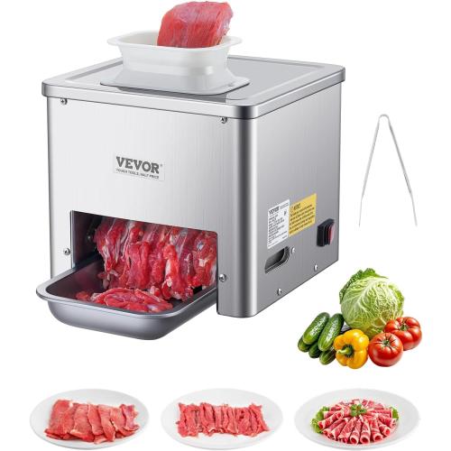 VEVOR Meat Cutter Machine, 550W Meat Slicer, 350 lb/h Commercial Meat Cutting Machine, Stainless Steel, 3.5 mm Thickness, Electric Food Cutting Slicer for Home Kitchen, Restaurant, Supermarket