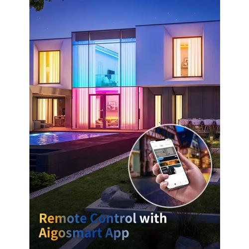 24.6 Ft Aigostar wifi Alexa Smart LED Strip Lights, 24.6ft RGB Led Strip Light with Smart App Control Remote, Led Lights for Bedroom,TV,Party and Christmas, MUSIC Sync Color Changing Light, Vioce control