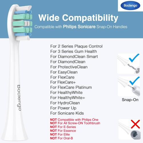 Replacement Toothbrush Heads for Philips Sonicare Replacement Heads C2, C1,Electric Replacement Brush Head Compatible with Phillips Sonicare C2,C1,for Philips Sonic Care Electric Brush