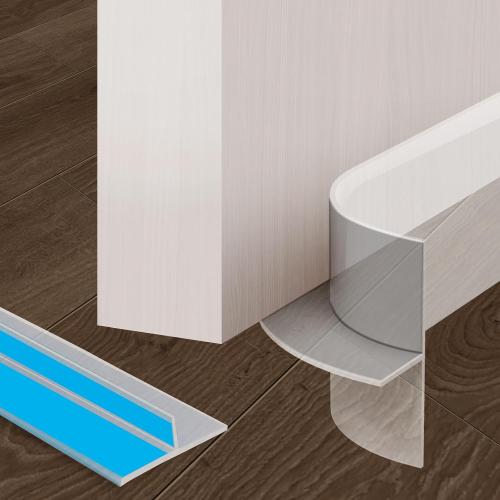 T-Shaped Rubber Weather Stripping Door Seal Extra Thick 2mm, 1.38 in x 40 Ft Heavy-Duty Alien Draft Seal Insulation Tape for Doors, Windows and Glass Shower Sweep Gaps(Clear)