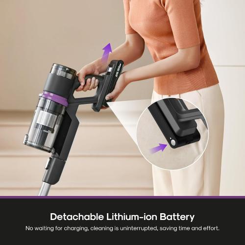 Eureka Cordless Vacuum - 20.3kPa Powerful Suction, Detachable Battery, Up to 50-Min, 5.5 lbs Lightweight, 5-Stage HEPA Filtration for allergies, Ideal for Pet Hair & Hardwood & Carpet, ReactiClean 410 ‼️has stains and dust‼️and may come with missing pieces ‼️
