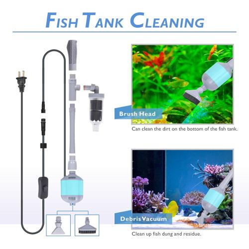 hygger 360GPH Electric Aquarium Gravel Cleaner, 5 in 1 Automatic Fish Tank Cleaning Tool Set Vacuum Water Changer Sand Washer Filter Siphon Adjustable Length 15W
