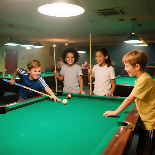 Kids Short Pool Cue Set of 2, Canadian Maple Wood, 4 Sizes (36/42/48/52 Inch) with UV-Printed Fun Designs and Leather Tip